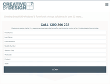 Tablet Screenshot of creativebydesign.com.au